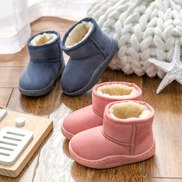 Παιδικές μπότες με επίπεδη σόλα και ζεστή επένδυση για κορίτσια και αγόρια