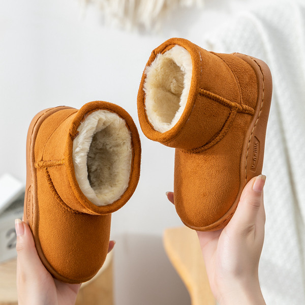 Παιδικές μπότες με επίπεδη σόλα και ζεστή επένδυση για κορίτσια και αγόρια