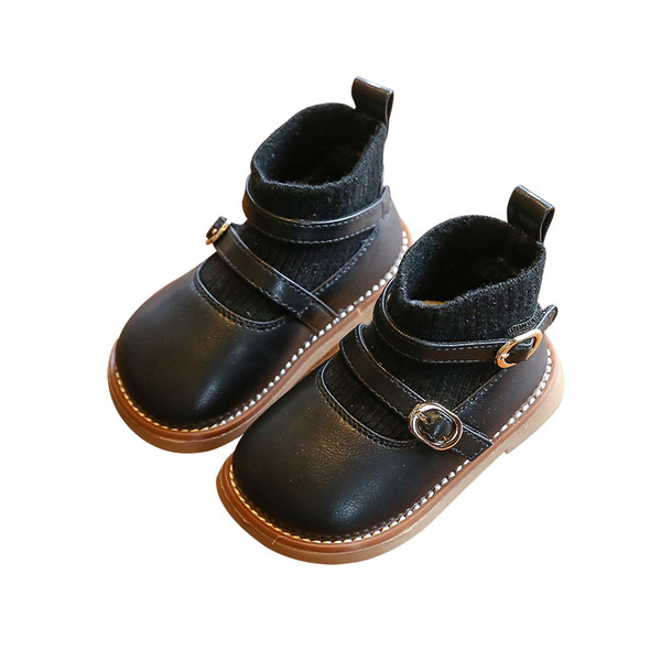 Μοντέρνες παιδικές μπότες από οικολογικό δέρμα με αγκράφες για κορίτσια