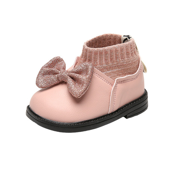 Νέο μοντέλο παιδικές μπότες για κορίτσια με κορδέλα - κατασκευασμένο από οικολογικό δέρμα και υφάσματα