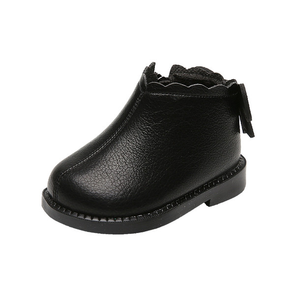 Μοντέρνες  παιδικές μπότες από οικολογικό δέρμα με κορδέλα για κορίτσια