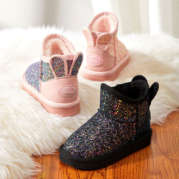 Fényes gyerekcsizma lányoknak 3D elemekkel