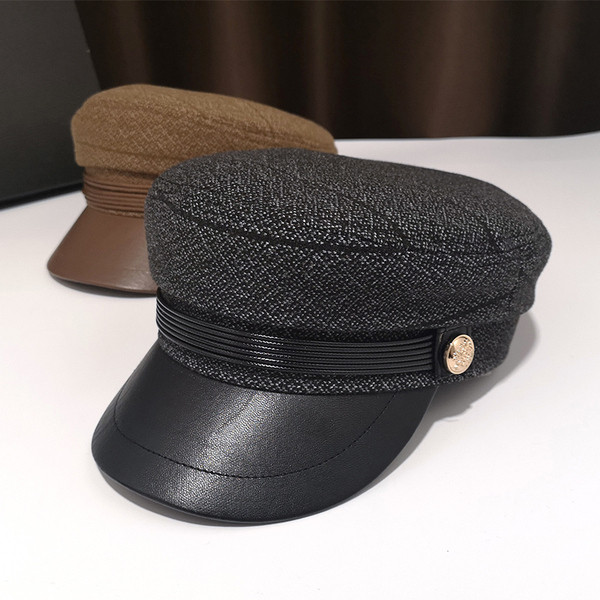 Modern női sapka napellenzővel, őszre és télre