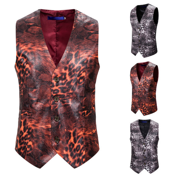 Aktuális férfi mellény állatmintás és spitz nyakkivágással