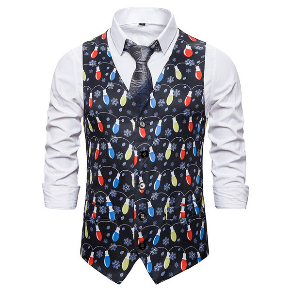 Modern férfi mellényre szabott modell V-nyakkal