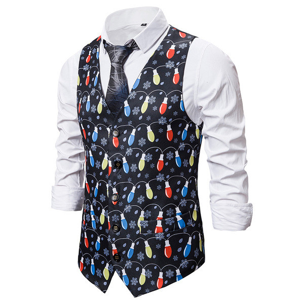 Modern férfi mellényre szabott modell V-nyakkal