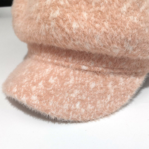 Retro stílusú női gyapjú sapka napellenzővel