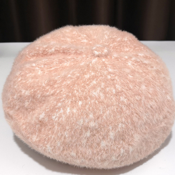 Retro stílusú női gyapjú sapka napellenzővel