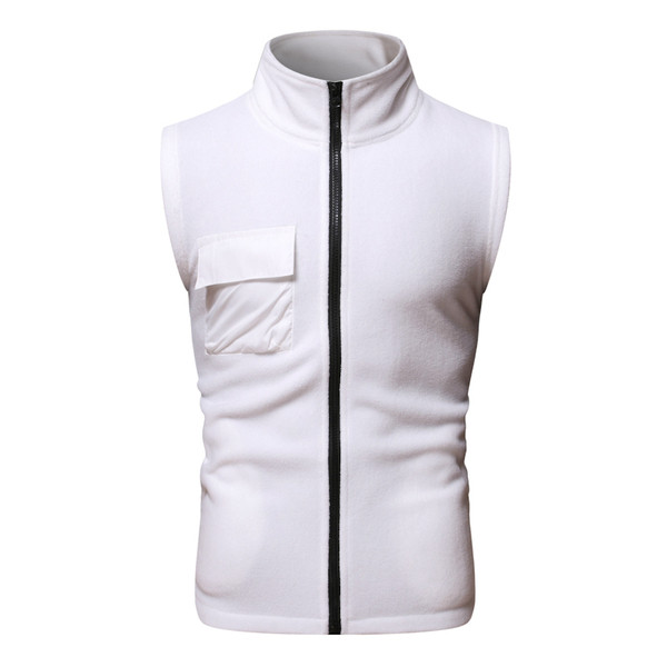 Pripijeni muški ležerni prsluk s patentnim zatvaračem i džepom