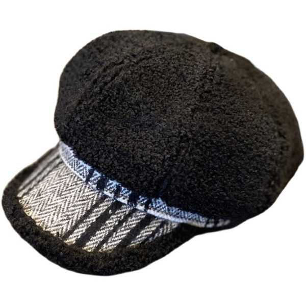 Női pehelysapka kockás napellenzővel