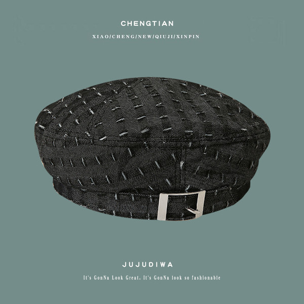 Női beret típusú sapka csattal - retro stílusú