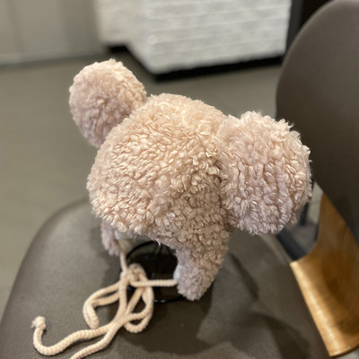 Bolyhos női téli fülvédő nyakkendővel