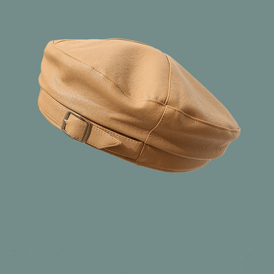 Női bőr sapka csattal - barett típusú