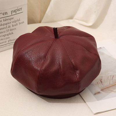 Új modell női bőr sapka barett típusú retro stílusban