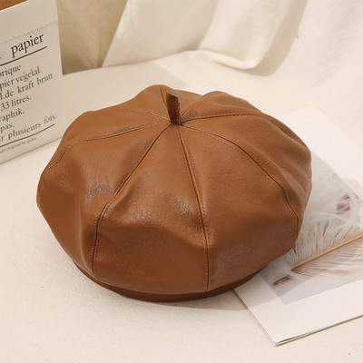 Új modell női bőr sapka barett típusú retro stílusban