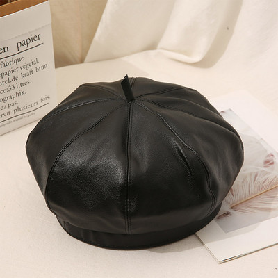 Új modell női bőr sapka barett típusú retro stílusban