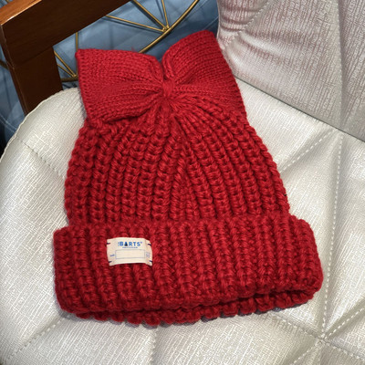 Új modell női kötött sapka szalaggal