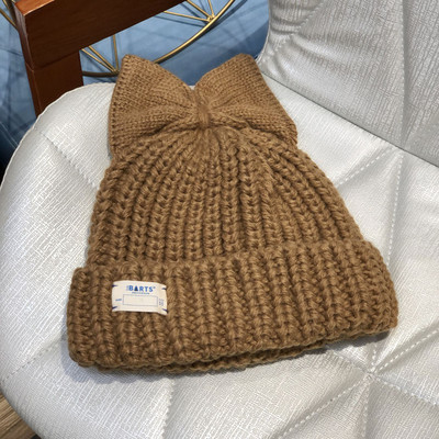 Új modell női kötött sapka szalaggal