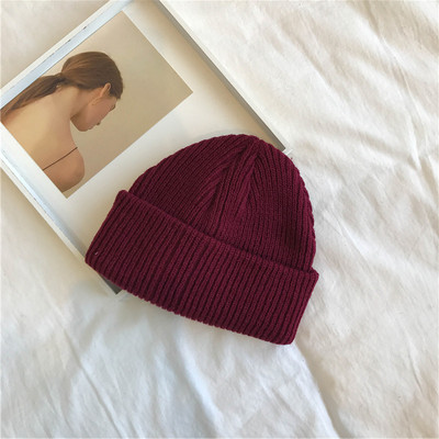 Kötött sapka sima unisex mintával