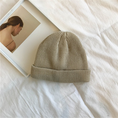 Kötött sapka sima unisex mintával