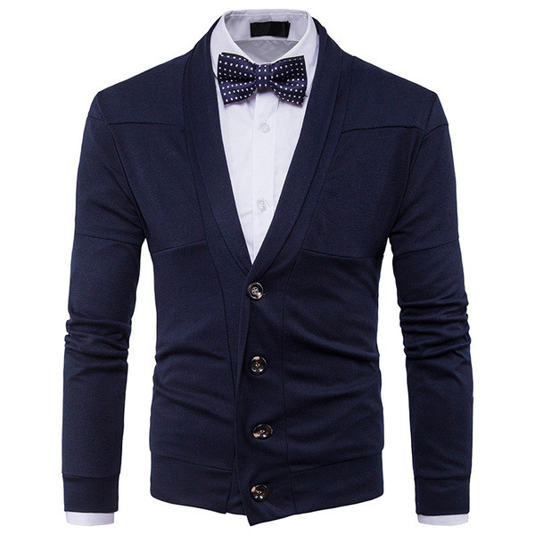 Modern férfi mellény gombokkal és spitz nyakkivágással