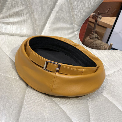 Aktuális női barett sapka eco bőrből