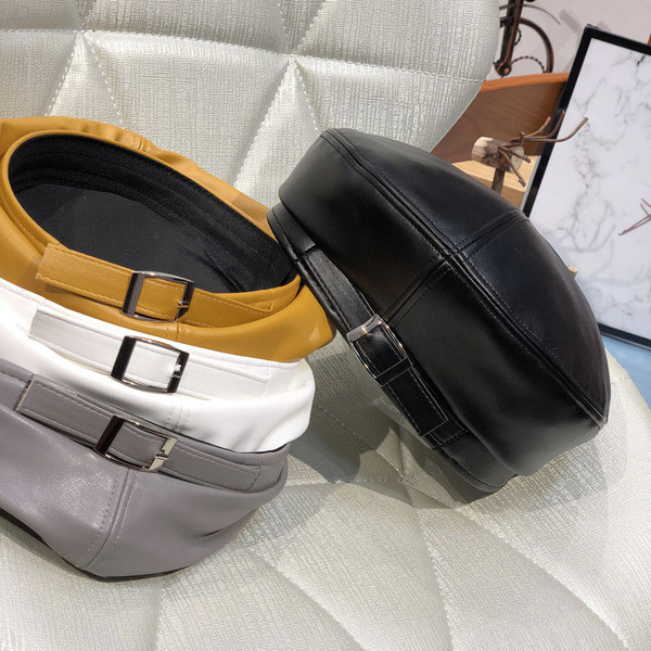 Aktuális női barett sapka eco bőrből