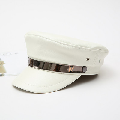 Új modell női bőr svájcisapka csattal