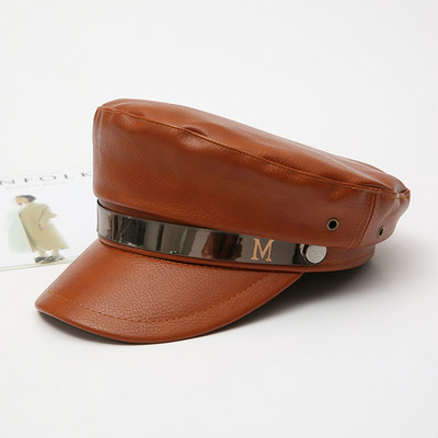 Új modell női bőr svájcisapka csattal