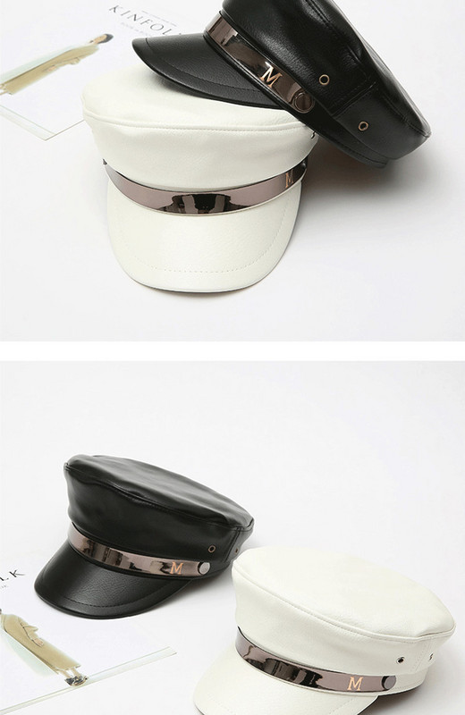 Új modell női bőr svájcisapka csattal