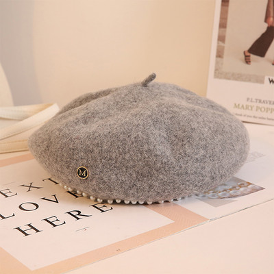 Új modell női barett típusú sapka - gyöngyökkel