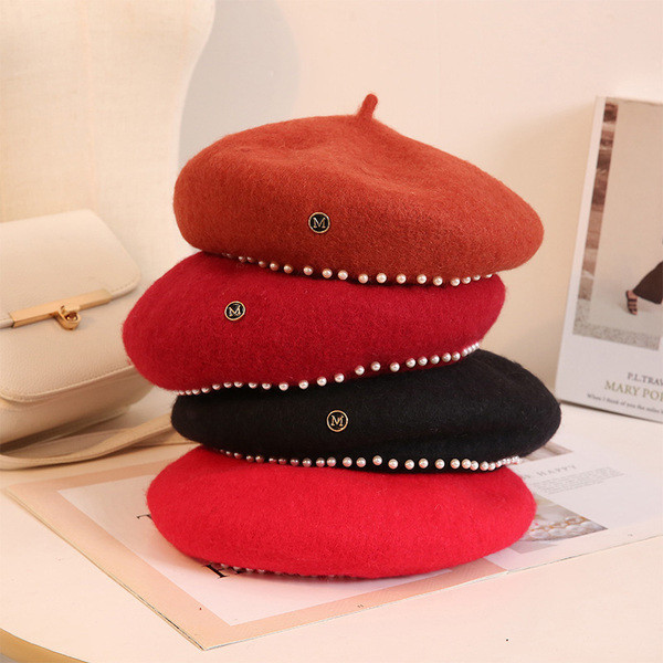 Új modell női barett típusú sapka - gyöngyökkel