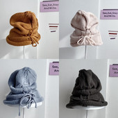 Női kötött sapka nyakkendővel