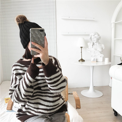 Φθινοπωρινό χειμερινό πλεκτό καπέλο με φούντα