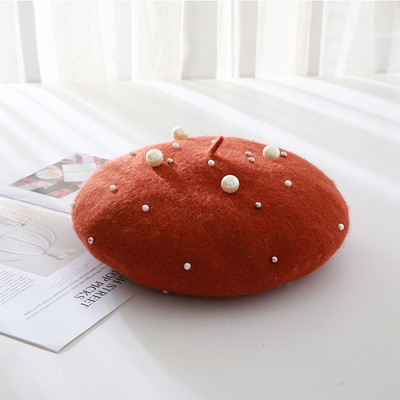 Νέο μοντέλο γυναικείο μάλλινο καπέλο με πέρλες - δύο μοντέλα