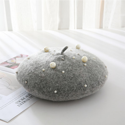 Νέο μοντέλο γυναικείο μάλλινο καπέλο με πέρλες - δύο μοντέλα