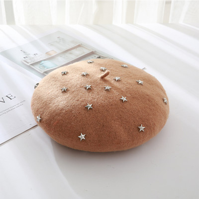 Νέο μοντέλο γυναικείο μάλλινο καπέλο με πέρλες - δύο μοντέλα