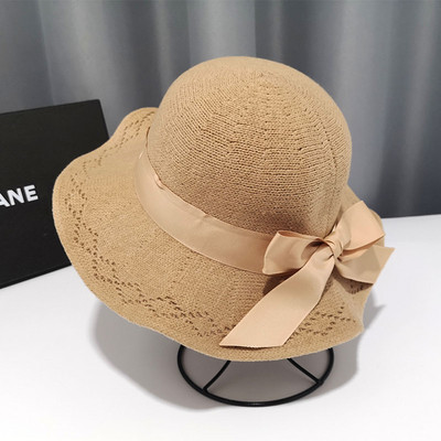 Kötött alkalmi női sapka szalaggal