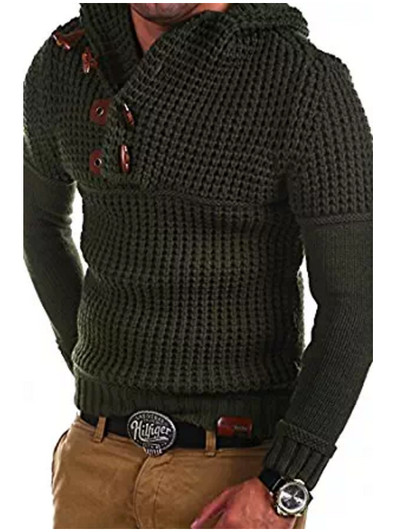 Férfi alkalmi pulóverre szabott modell kapucnival