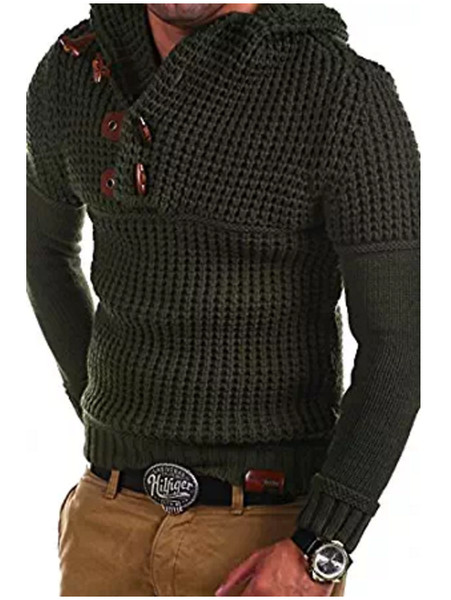 Férfi alkalmi pulóverre szabott modell kapucnival