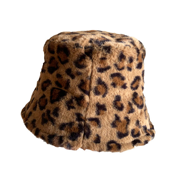 Modern női plüss sapka leopárd mintával