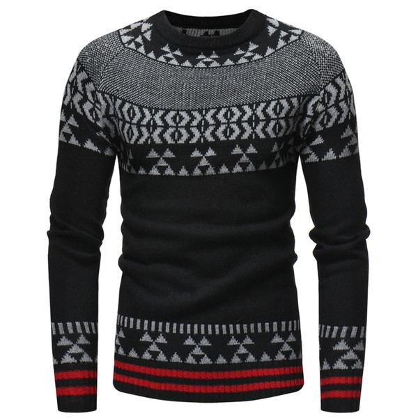 Modern férfi pulóver testhezálló mintával