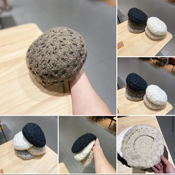 Kötött női téli barett típusú sapka