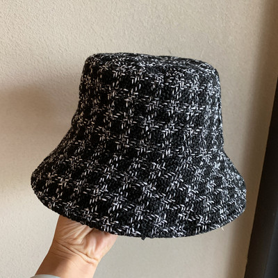 Kockás női gyapjúkalap-retro stílusú