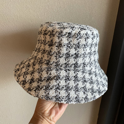 Kockás női gyapjúkalap-retro stílusú
