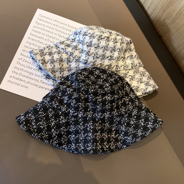 Kockás női gyapjúkalap-retro stílusú