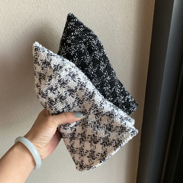 Kockás női gyapjúkalap-retro stílusú