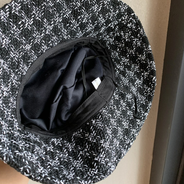 Kockás női gyapjúkalap-retro stílusú