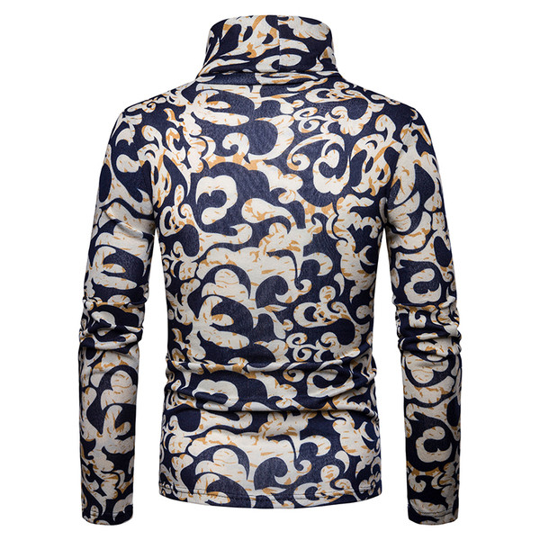 Ανδρικό πουλόβερ μοντέρνο με μοτίβο και γιακά