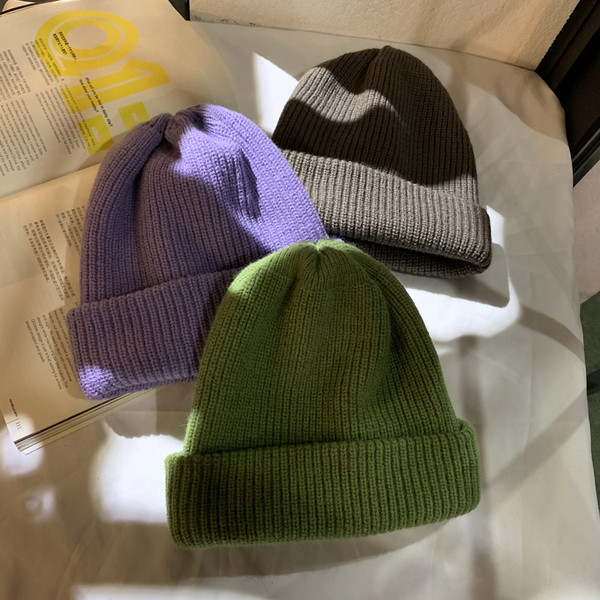 Női gyapjú sapka-sima modell